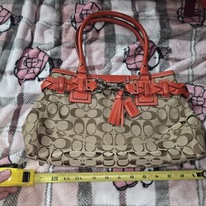 Coach Signature Brown and Orange Tote